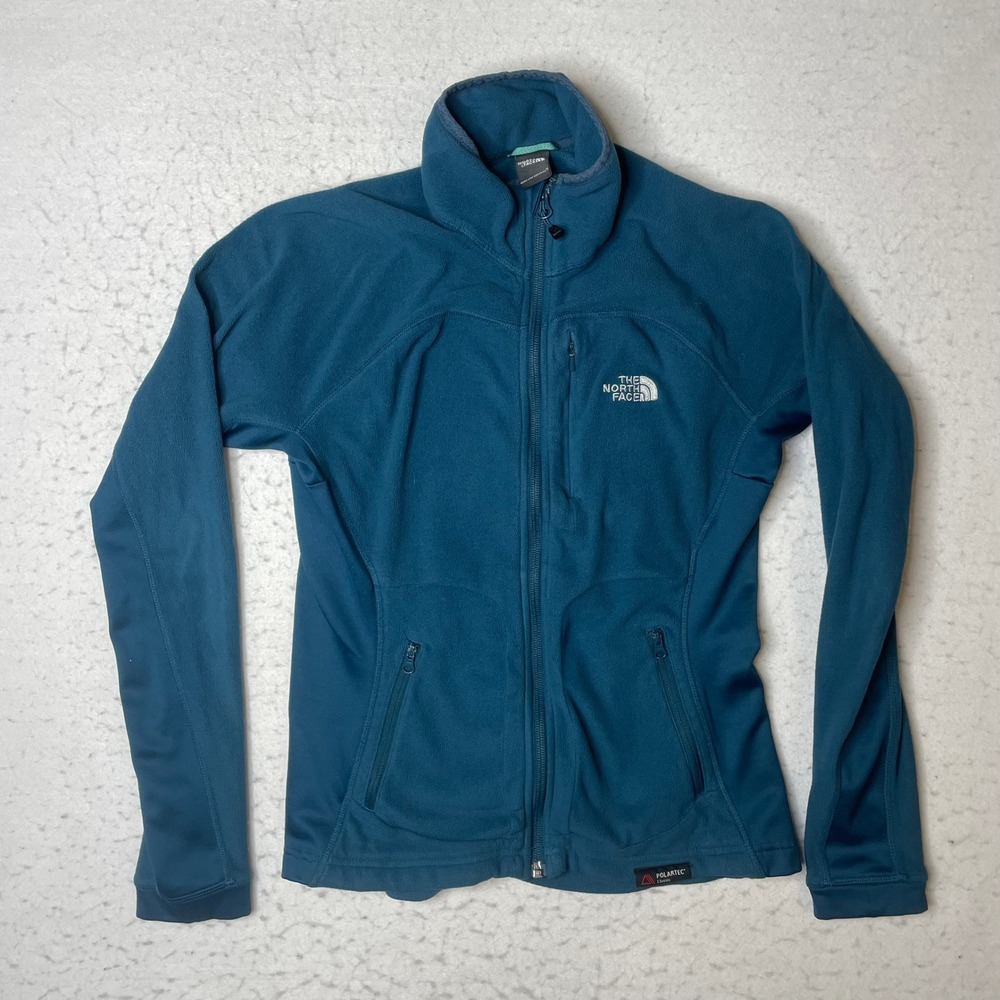 The‎ North Face Polartec Fleece Jacket Womens Small Blue Full Zip Activewear S/P
